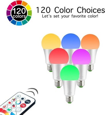 RGBW LED Birne 120 Farben Dimmbar E26 Edison Kabellos Fernbed