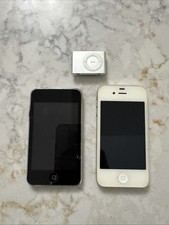 White iPhone 4 Model A 1387 Ipod Shuffle 1204 Ipod Touch 2nd Generation UNTESTED