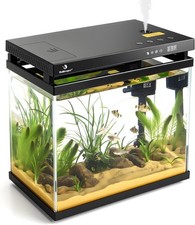2.3G Smart Aquarium HD Glass Fish Tank Kits W/ Auto Feeder Self-Cleaning Silent