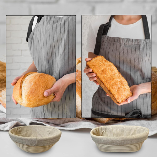 10 Inch Oval Bread Banneton Proofing Basket Set of 2, Sourdough Proofing Basket - Bild 5 von 12