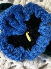 Huge Granny VINTAGE Afghan 5 Foot X5.5 Knitted Blanket Throw Cottage  Retro