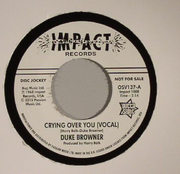 BROWNER, Duke - Crying Over You - Vinyl (7"")