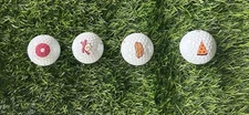 Taylormade TP5 Pix golf  Balls 🍕 🌭 🍺 🥓 🍳 🍩 ☕️ collection of 4 Balls 
