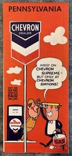 1964 Chevron Oil & Gas Pennsylvania Road Travel Map (Vintage)