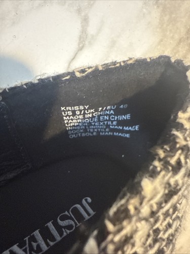 Justfab schwarz & weiß karierte Damen-Flats Größe 9 - Bild 9 von 11