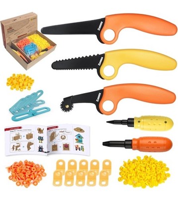Cardboard Construction Kit 401 PCS - DIY Building Set for Kids, STEM Projects