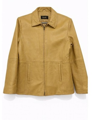 Excelled Collection Leather Jacket Womens Large Caramel Genuine Soft Sip Front