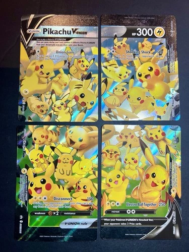 ❤️‍🔥 Pokemon Pikachu V-Union Complete Set! NM SWSH139 SWSH140 SWSH141 SWSH142 ✨