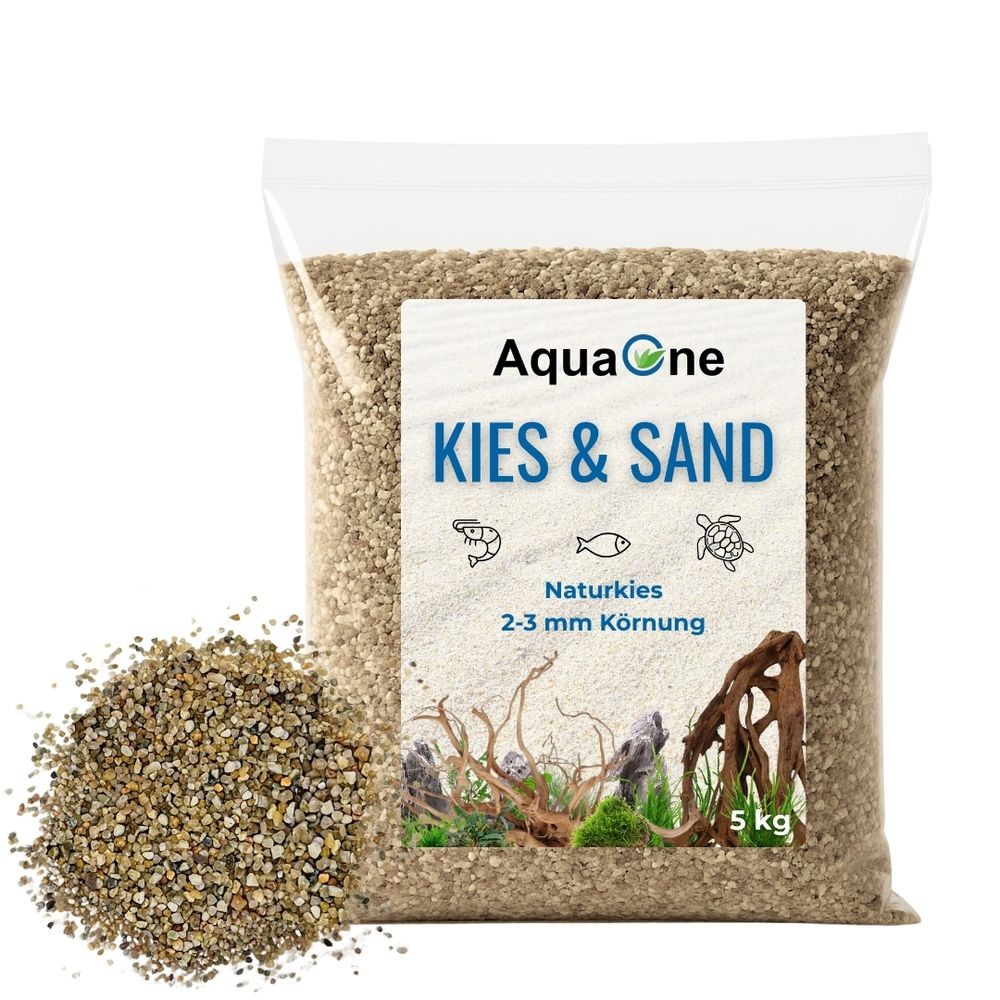 5 Kg Ghiaia Naturale Beige Media "Qualità Premium" 2-3 mm Fondo Acquario Ghiaia