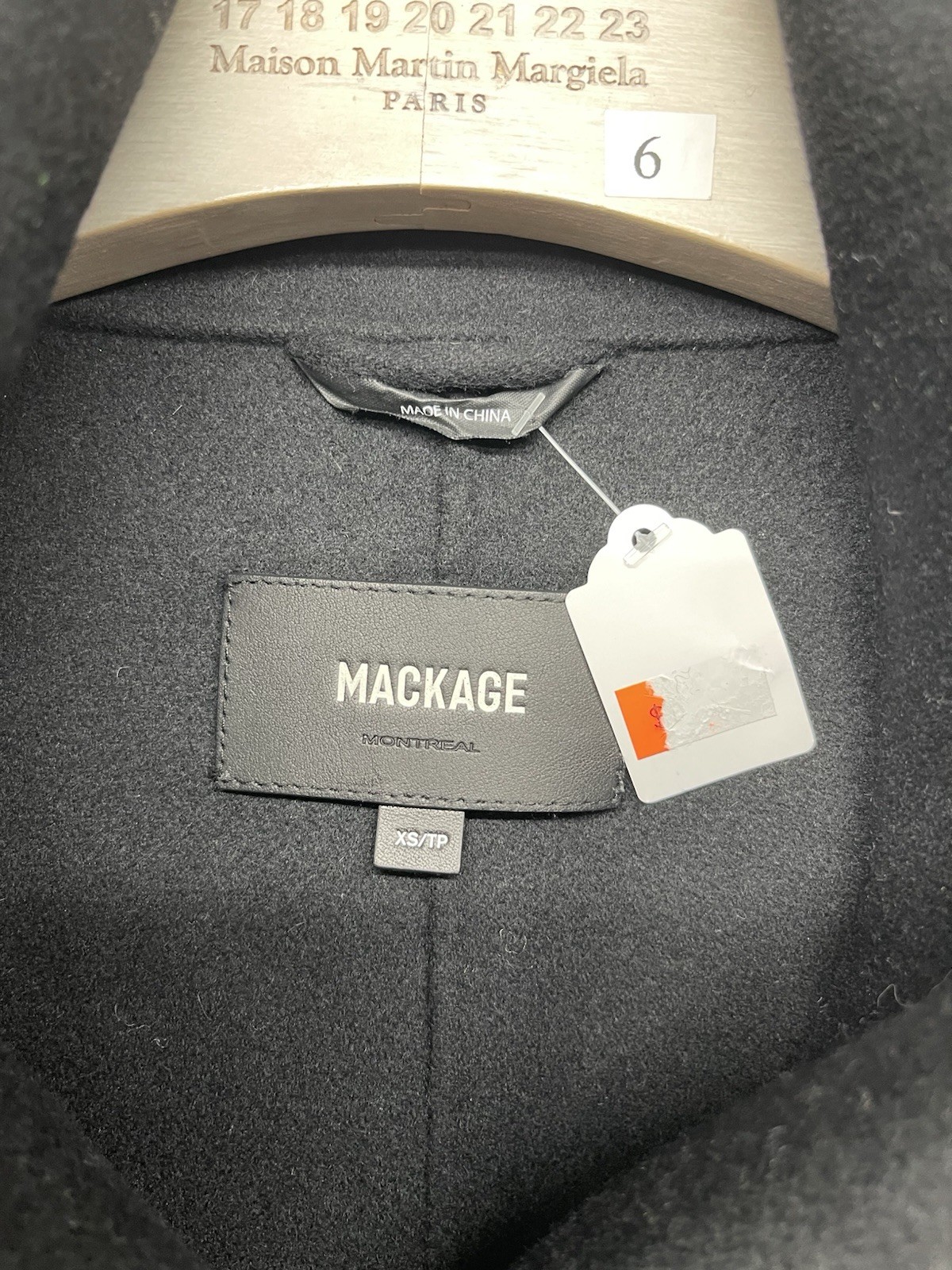 MACKAGE VANE BLACK WOOL JACKET LAMB LEATHER SLEEVES XS NWT MSRP $750 image 4