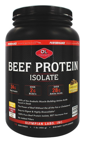 Beef Protein Isolate Powder, 24g Protein, BST Free, 2 Grams BCAA's, Muscle Bu...