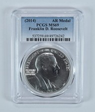 (2014) Silver Medal Franklin Roosevelt MS69 PCGS Blue Label *6049