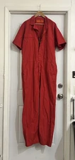 Vintage Red Kap Coverall Red Short Sleeve Men's XL Zip-Front Work Jumpsuit