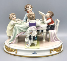 Kinder zu Tisch Essen Scheibe VEB Alsbach Porzellan Figur Thüringen DDR  (AP)