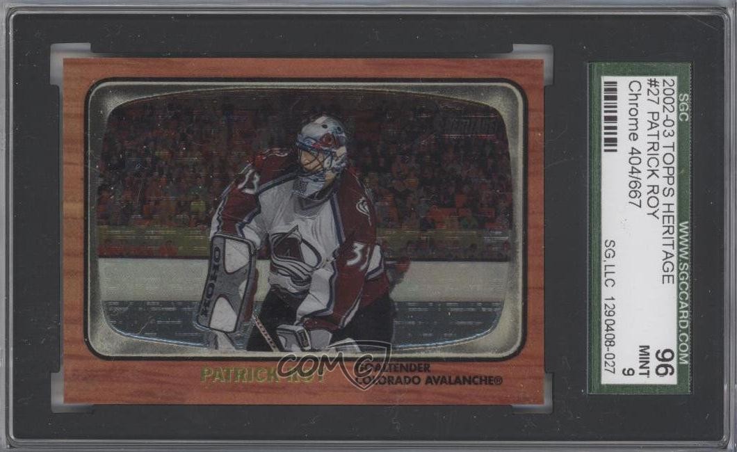 2002-03 Topps Heritage Chrome 404/667 Patrick Roy #27 HOF m5x