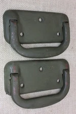 2 Old Tool Box Drop Handles Pulls Industrial Army Green vintage 1960 5 1/2"