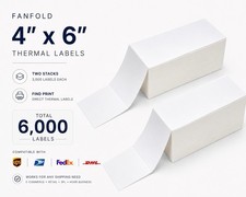 6000ct 4x6 fanfold direct thermal shipping labels