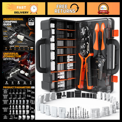 Crimping Tool Connector Kit - 41 Types, Compatible with Molex, Dupont, 30-16 AWG