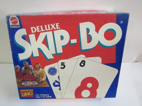 Skip-Bo Deluxe board Card Game Vintage 1992 Uno Mattel unused Complete