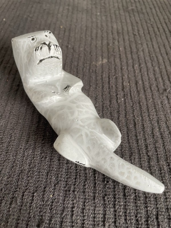 Handmade Cement Otter Figurine