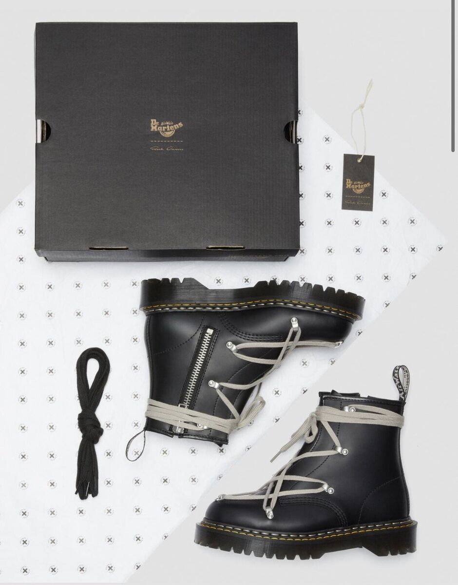 Dr Martens Rick Owens 1460 Bex DS RO Black Women's Size 7 Dr Martens Rick Owens 1460 Bex DS RO Black Women's Size 7