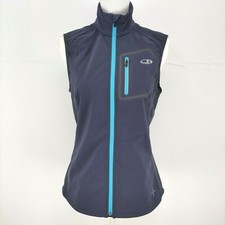 Icebreaker Merino Gt Softshell Women's Size M Full Zip Vest Pockets Blue Gray