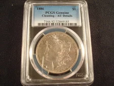 1886 Morgan Dollar $1 PCGS Genuine Cleaning - AU Details (#Fw49)