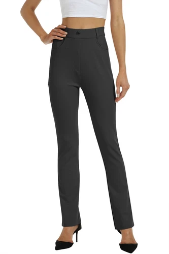 Women Bussiness Slacks Pant Soft Comfy Elastic Casual Stretch Bootcut Trousers - Picture 13 of 66