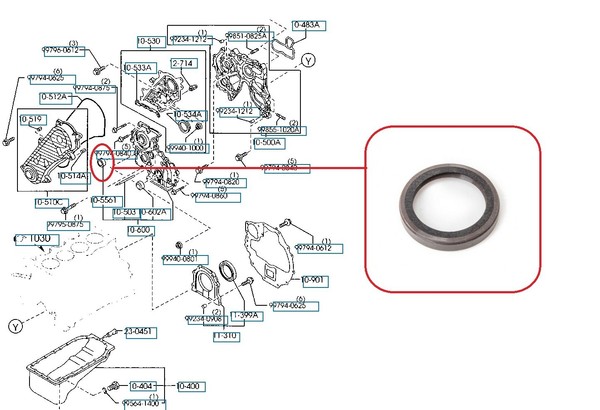 FüR Ford Ranger Pick Up ER24 2.5TD Motor Kurbelwelle ÖLdichtung Vorne 53MM 99-06-image