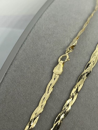 9ct Yellow Gold 4.3mm Flat Fancy Snake Link Chain 18" / 45cm (579) - Afbeelding 1 van 4