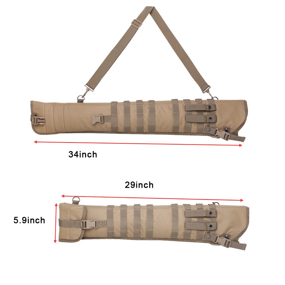 Tactical Shotgun Rifle Scabbard Bag Shoulder Sling Case Holster Molle bags 34" - Image 2 of 4