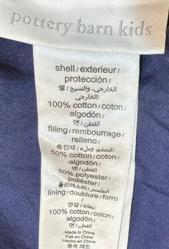 2 fundas Pottery Barn Kids retazos acolchados euro azul gris (juego de 2) excelente Foto 3 de 4