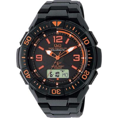 Citizen Q&Q Watch Analog Radio Solar Waterproof MD06-315