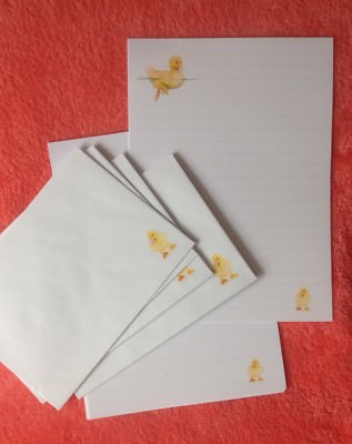 Entlein GEFÜTTERT Schreibpapier Set mit passenden Umschlägen 12+4