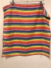 RN 15187 Handkerchief Bandana Multi Color Rainbow Striped USA Made