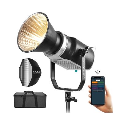 GVM 300W Video Light Kit, Continuous Lighting for Photography with Bowens Mou...