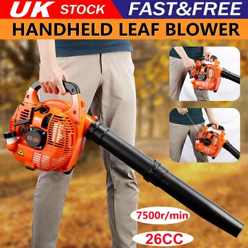26cc Garden Yard Handheld Petrol Leaf Blower Powerful 2 Stroke Air Cooled Engine
