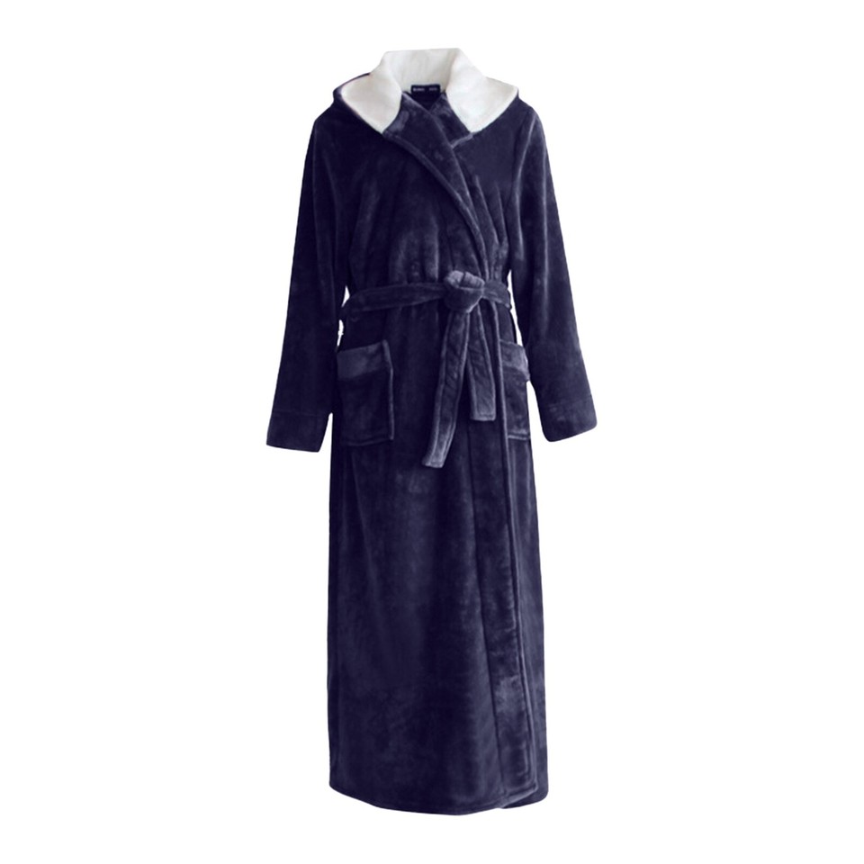 Men's Long Hooded Flannel Bathrobe 537 Mens eBay