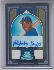 2005 Donruss Diamond Kings Alfonso Soriano Platinum Autograph Jersey 1/1 #233 NM