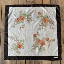 Vintage Raffaello Scarf Square Roses Gold Rolled Edge 28  