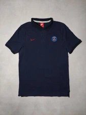 Mens Nike PSG Paris Saint Germain Polo L Shirt Blue Striped Soccer Football