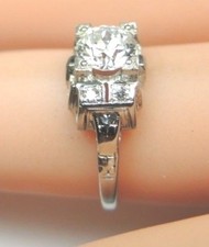 Antique Art Deco Diamond Engagement 18K White...