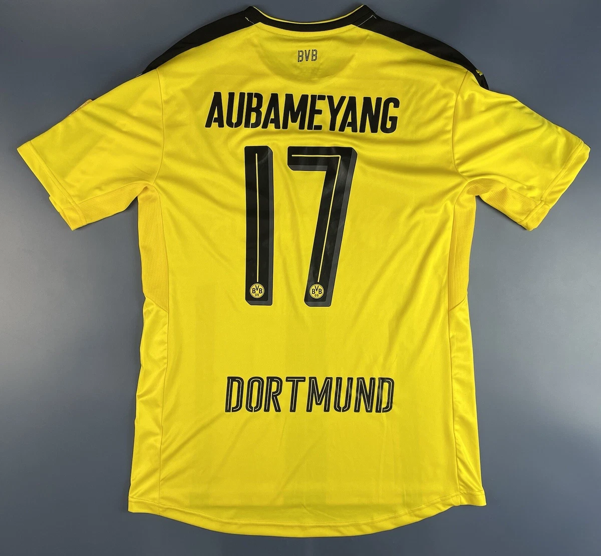 BORUSSIA DORTMUND 2016 2017 HOME FOOTBALL SHIRT 17 AUBAMEYANG
