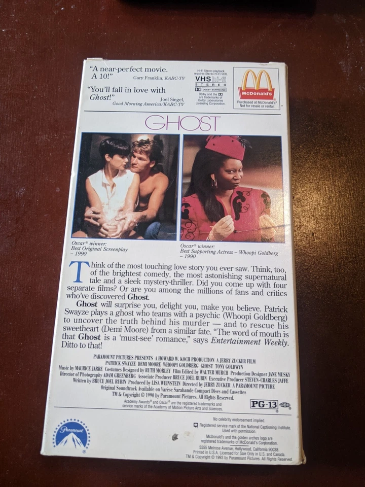 Vintage Ghost VHS McDonalds RARE — 第 2/2 张图片