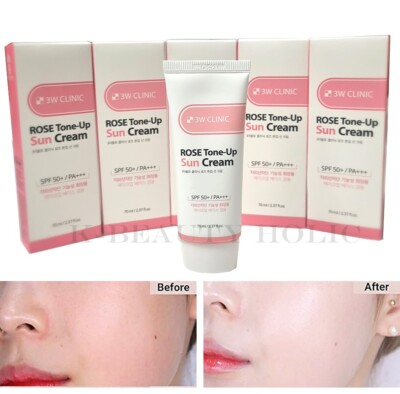 3W CLINIC/Rose Tone Up Sun Cream 70ml SPF50+ PA+++/Makeup base/K-Beauty Holic