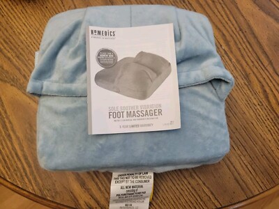 HoMedics Sole Soother Ultra Plush Fabric Vibration Blue Foot Massager