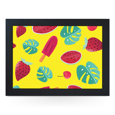 New Luxury Home Premium gerahmtes Laptray - kunstvoll - Obst und Eis
