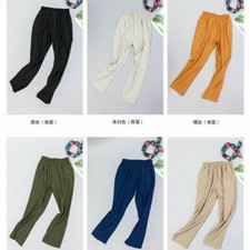 Lady Chiffon Loose Trouser Pants Casual Straight Leg Drawnstring High Waist Long