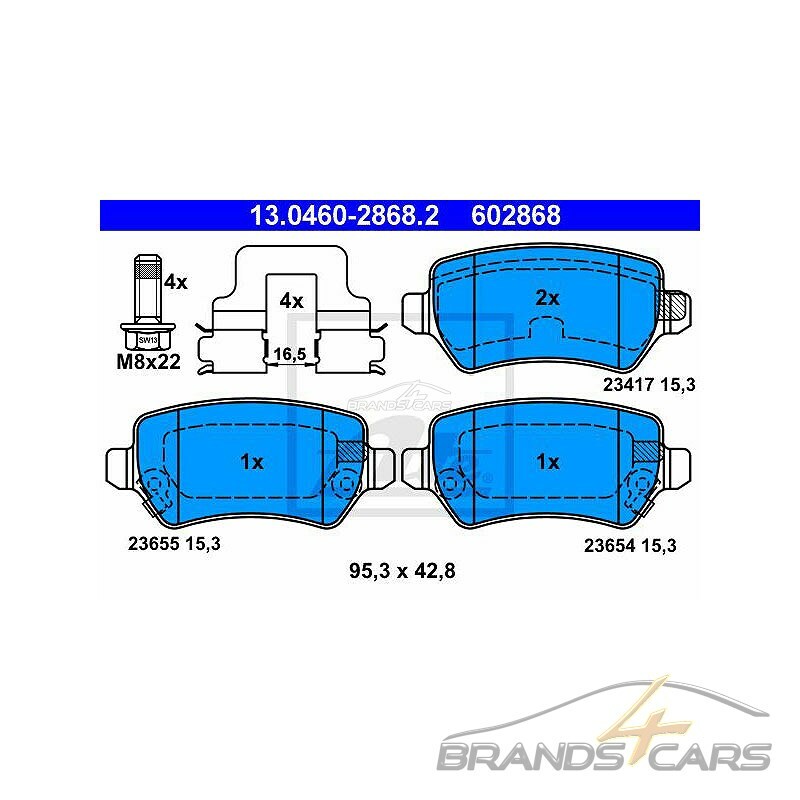 ATE BREMSSCHEIBEN Ø264 + BREMSBELÄGE HINTEN FÜR OPEL ASTRA G H MERIVA ZAFIRA A B