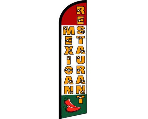 Bandera de marketing publicitario sin viento roja/blanca/verde para restaurante mexicano